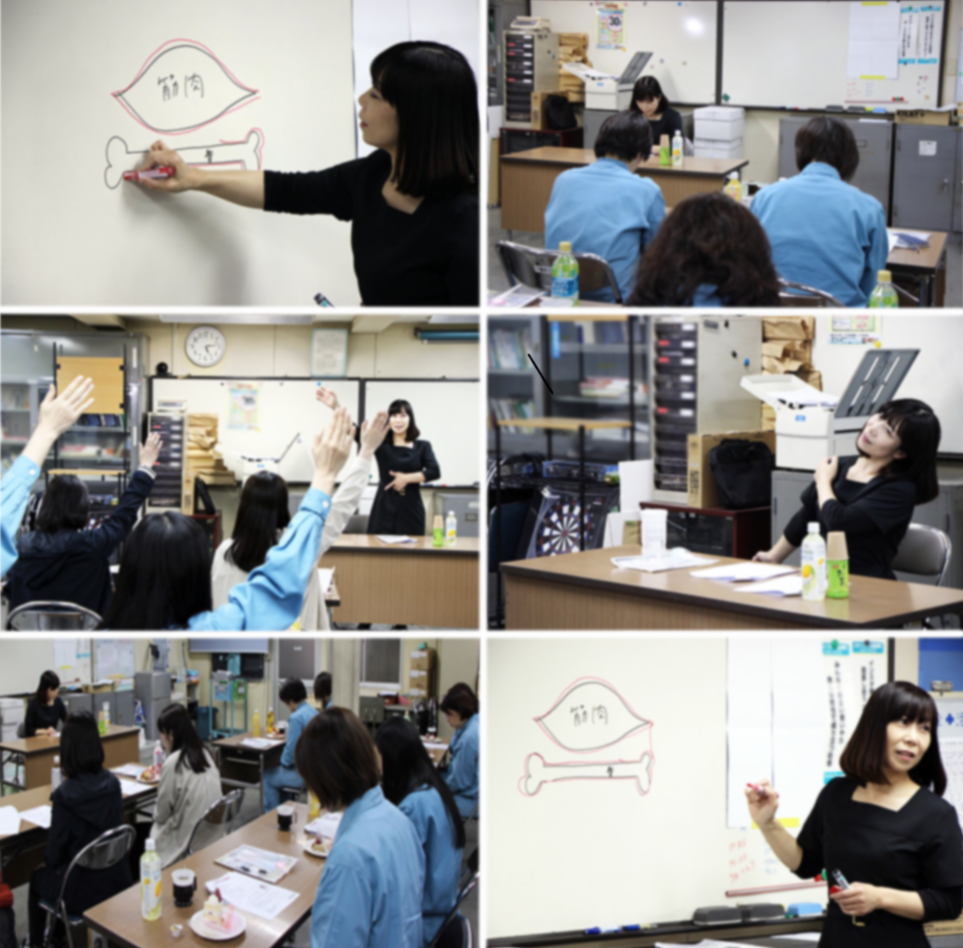 実際の企業研修の様子。女性従業員向け筋膜講座。